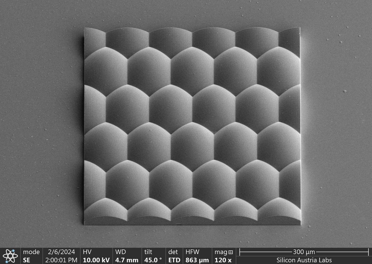 Fabricated structures with 25x objective lens and IP-S resin