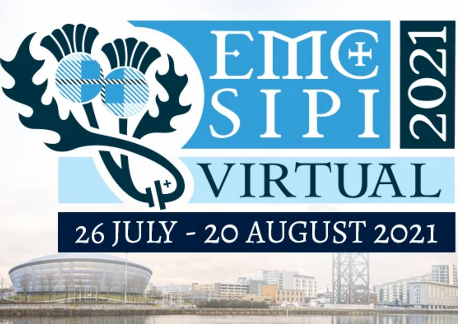 Konferenzposter "EMC SIPI 2021 Virtual, 26 July - 20 August 2021" mit Bildern von berühmten Gebäuden wie dem Sydney Opernhaus im Hintergrund