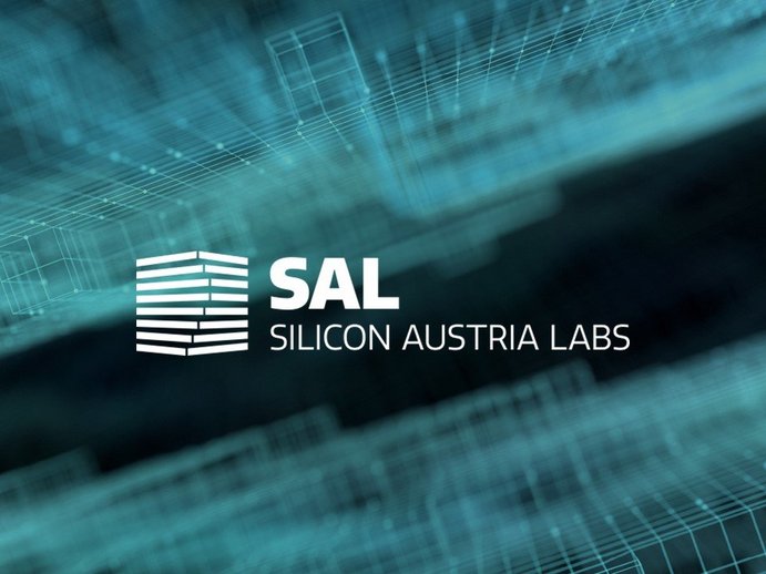 Weißes SAL logo auf türkisem Technik Hintergrund