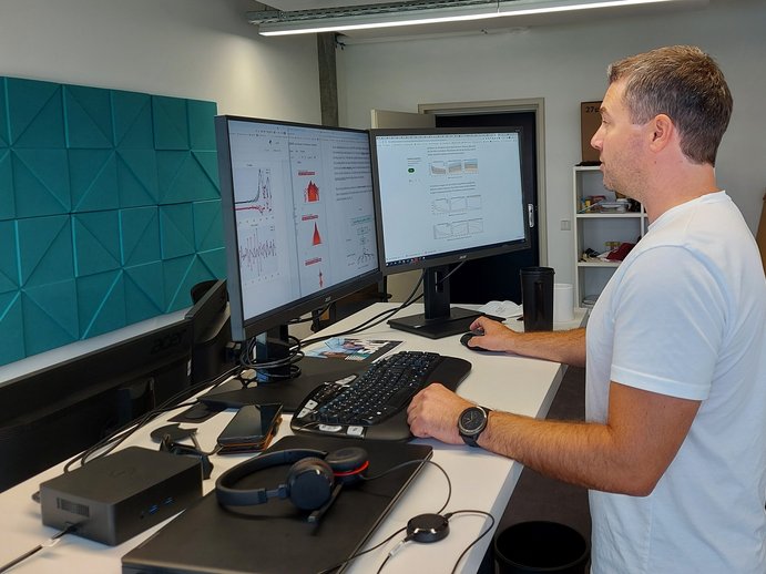 person working at a computer